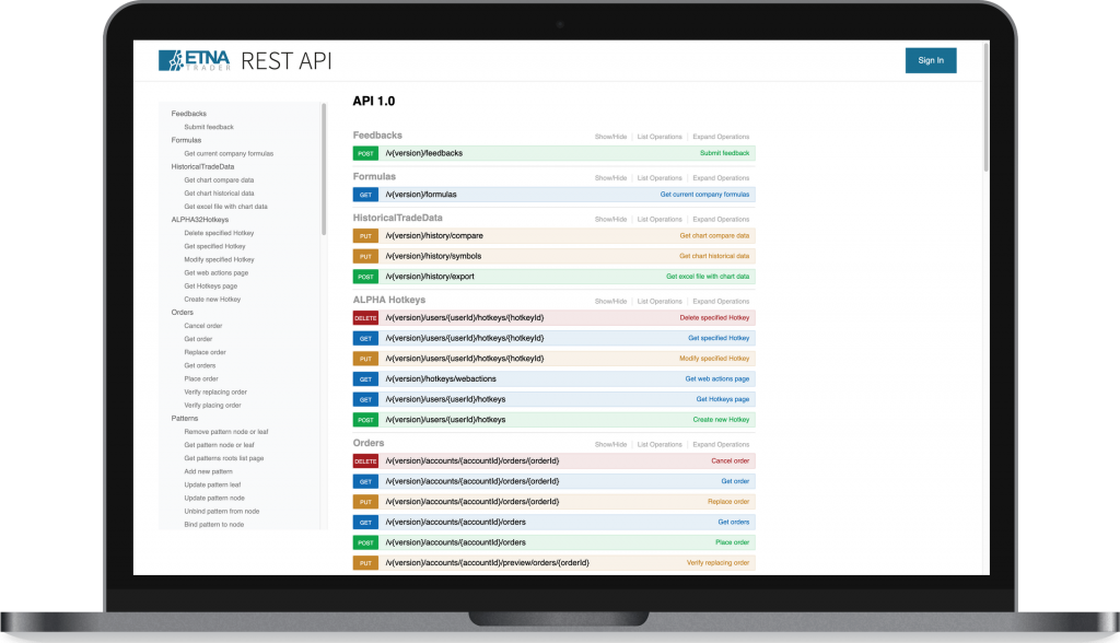 Stock trading api