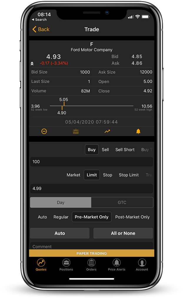 paper trading mobile